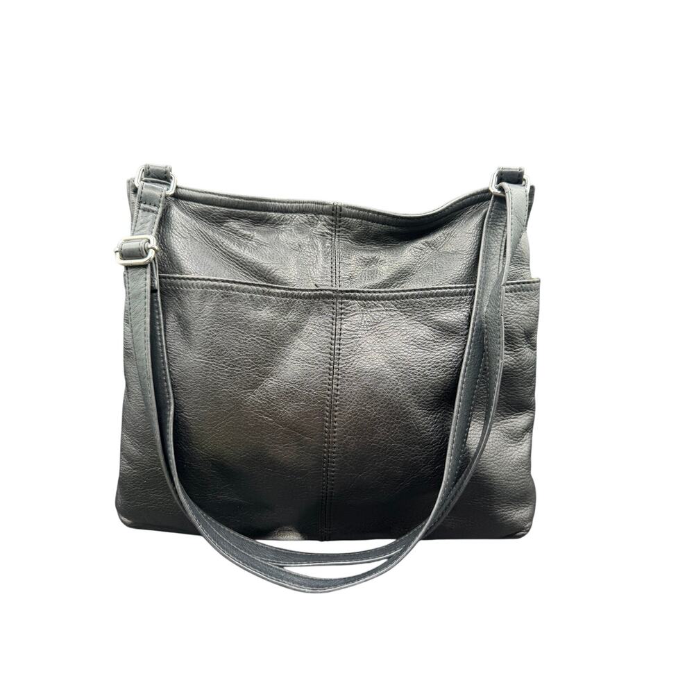 Margot Black Genuine Leather Shoulder Bag Large Slouchy Tote Purse